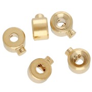 Perles rondelles à écraser 3x2 mm - 2 en 1 - Doré à l'or fin x20