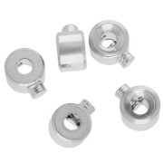 Perles rondelles à écraser 3x2 mm - 2 en 1 - Placage Argent fin vieilli x20
