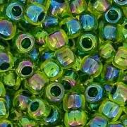 Rocaille Toho 11/0 TO11R1829 - Rainbow Jonquil Forest Green Lined x8g