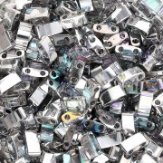 Miyuki Half Tila Beads 5x2.3x1.9 mm HTL-55017 - Crystal Silver Rainbow x10g