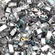 Miyuki Half Tila Beads 5x2.3x1.9 mm HTL-55017 - Crystal Silver Rainbow x10g