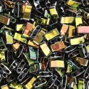 Miyuki Half Tila Beads 5x2.3x1.9 mm HTL-55109 - Black Vitrail Full x10g|raw }}