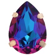 Crystal - Cristal serti Aurora A4320 Drop 14x10 mm - Doré - Crystal Violet Blue x1 Cristal serti Aurora A4320 Drop 14x10 mm - Doré - Crystal Violet Blue x1