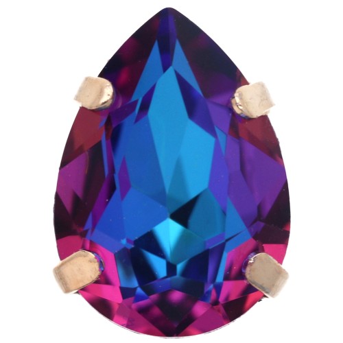 Cristal serti Aurora A4320 Drop 14x10 mm - Doré - Crystal Violet Blue x1