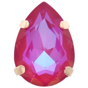 Cristal serti Aurora A4320 Drop 14x10 mm - Doré - Crystal Royal Red Delite x1