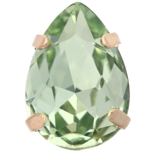 Cristal serti Aurora A4320 Drop 14x10 mm - Doré - Chrysolite x1