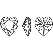 Cristal serti Aurora Coeur A4831 Antique Heart 11x10 mm - Doré - Light Sapphire x1