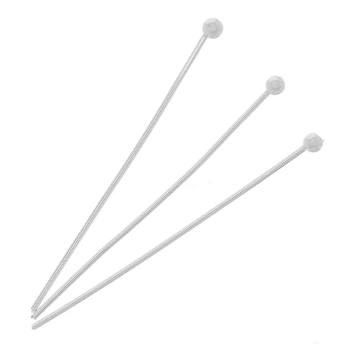 Clous tête boule 26x0.5 mm - Argenté x50