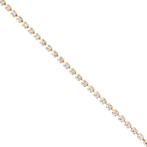 Chaîne strass en Laiton avec cristal taillé 3.20 mm - Doré - Crystal x50cm