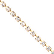 Chaîne strass en Laiton avec cristal taillé 3.20 mm - Doré - Crystal x50cm