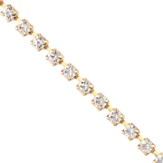 Chaîne strass en Laiton avec cristal taillé 3.20 mm - Doré - Crystal x50cm