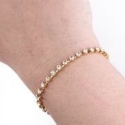 Chaîne strass en Laiton avec cristal taillé 3.20 mm - Doré - Crystal x50cm
