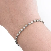 Chaîne strass en Laiton avec cristal taillé 3.20 mm - Argenté - Crystal x50cm