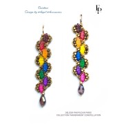 Perles en verre Delos® par Puca® 6x11 mm - Transparent Constellation Amethyst x10g