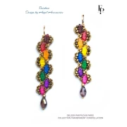 Perles en verre Delos® par Puca® 6x11 mm - Transparent Constellation Amethyst x10g