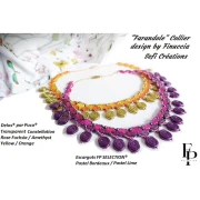 Perles en verre Delos® par Puca® 6x11 mm - Transparent Constellation Amethyst x10g