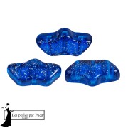Perles en verre Delos® par Puca® 6x11 mm - Transparent Constellation Blue x10g