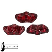 Perles en verre Delos® par Puca® 6x11 mm - Transparent Constellation Garnet x10g