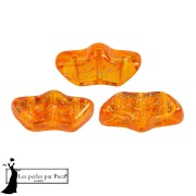 Perles en verre Delos® par Puca® 6x11 mm - Transparent Constellation Orange x10g