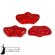 Perles en verre Delos® par Puca® 6x11 mm - Transparent Constellation Red x10g