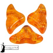 Perles en verre Hélios® par Puca® 6x10 mm - Transparent Constellation Orange x10g