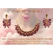 Perles en verre Hélios® par Puca® 6x10 mm - Transparent Constellation Rose x10g