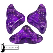 Perles en verre Hélios® par Puca® 6x10 mm - Transparent Constellation Violet x10g
