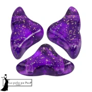 Perles en verre Hélios® par Puca® 6x10 mm - Transparent Constellation Violet x10g