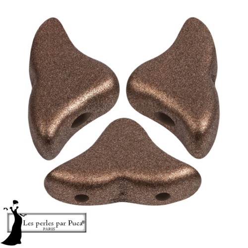 Perles en verre Hélios® par Puca® 6x10 mm - Metal Shine Maroon x10g