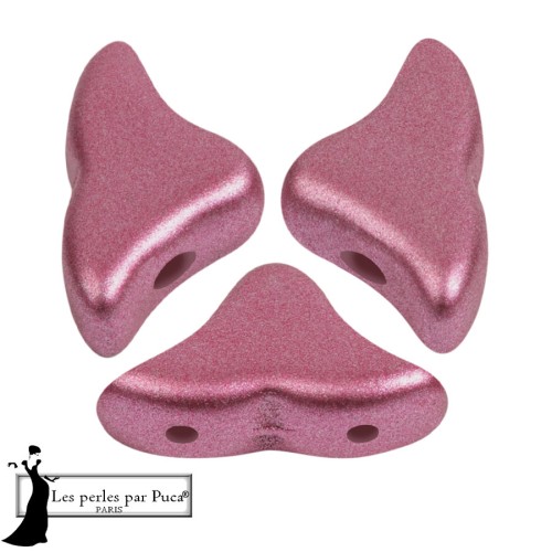 Perles en verre Hélios® par Puca® 6x10 mm - Metal Shine Powder Rose x10g