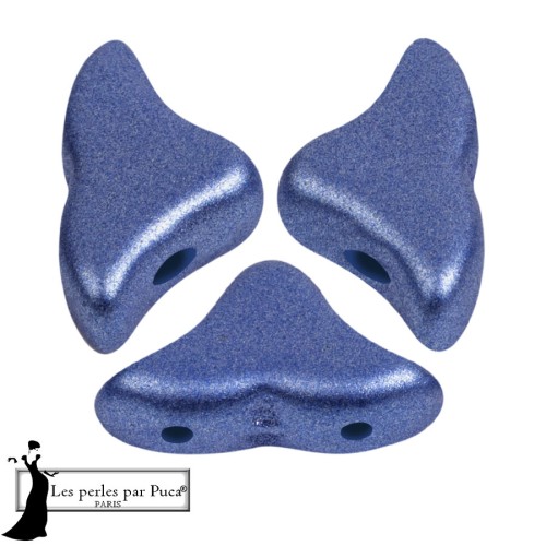Perles en verre Hélios® par Puca® 6x10 mm - Metal Shine Royal Blue x10g