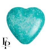 Perle coeur en verre 16x15 mm - Mishmash Aqua x1