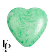 Perle coeur en verre 16x15 mm - Mishmash Green x1|raw }}