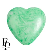 Perle coeur en verre 16x15 mm - Mishmash Green x1