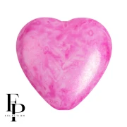 Perle coeur en verre 16x15 mm - Mishmash Rose x1