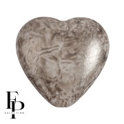 Perle coeur en verre 16x15 mm - Mishmash Taupe x1|raw }}