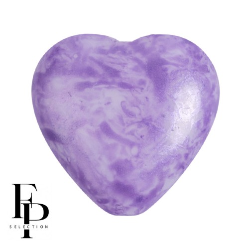 Perle coeur en verre 16x15 mm - Mishmash Violet x1