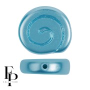 Perles escargot en verre 13 mm - Pastel Aqua x6