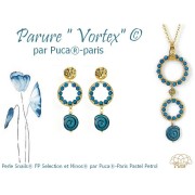 Perles escargot en verre 13 mm - Pastel Aqua x6