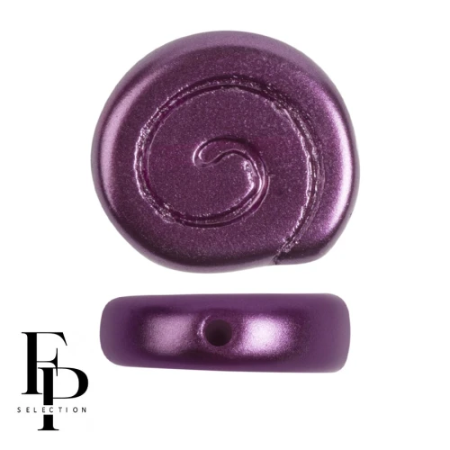 Perles escargot en verre 13 mm - Pastel Bordeaux x6