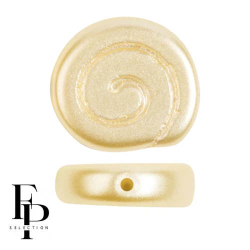 Perles escargot en verre 13 mm - Pastel Cream x6