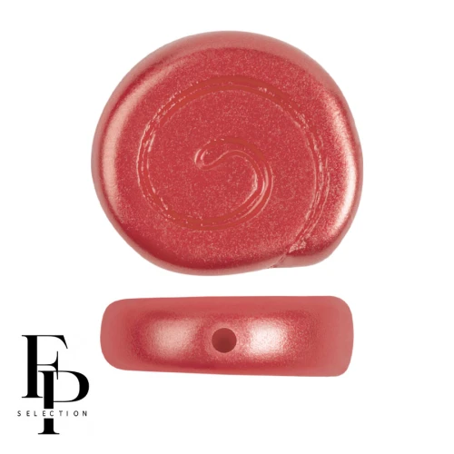 Perles escargot en verre 13 mm - Pastel Dark Coral x6