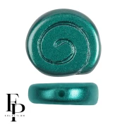 Perles escargot en verre 13 mm - Pastel Emerald x6