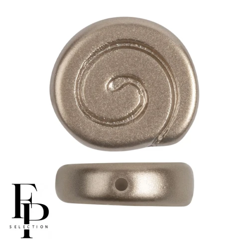 Perles escargot en verre 13 mm - Pastel Light Brown Coco x6