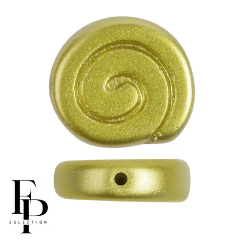 Perles escargot en verre 13 mm - Pastel Lime x6