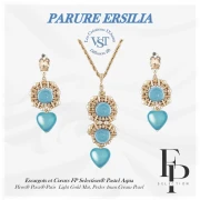 Perles escargot en verre 13 mm - Pastel Petrol x6