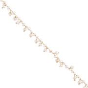 Chaîne fantaisie 6.5 mm avec perles d'eau douce - Plaqué or 3 micron x20cm|raw }}