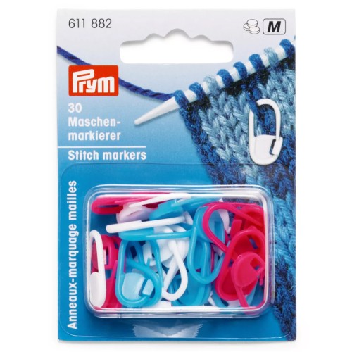 Set de 30 anneaux marqueurs de maille 22x10 mm en plastique avec fermeture