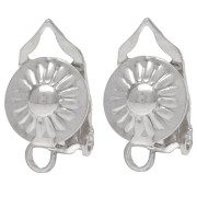 Clips d'oreilles ronds fantaisie 8 mm avec anneau ouvert - Argent 925 x2