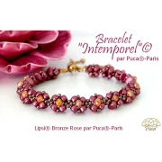 Perles en verre Lipsi® par Puca® 4x6 mm - Bronze Rose x10g